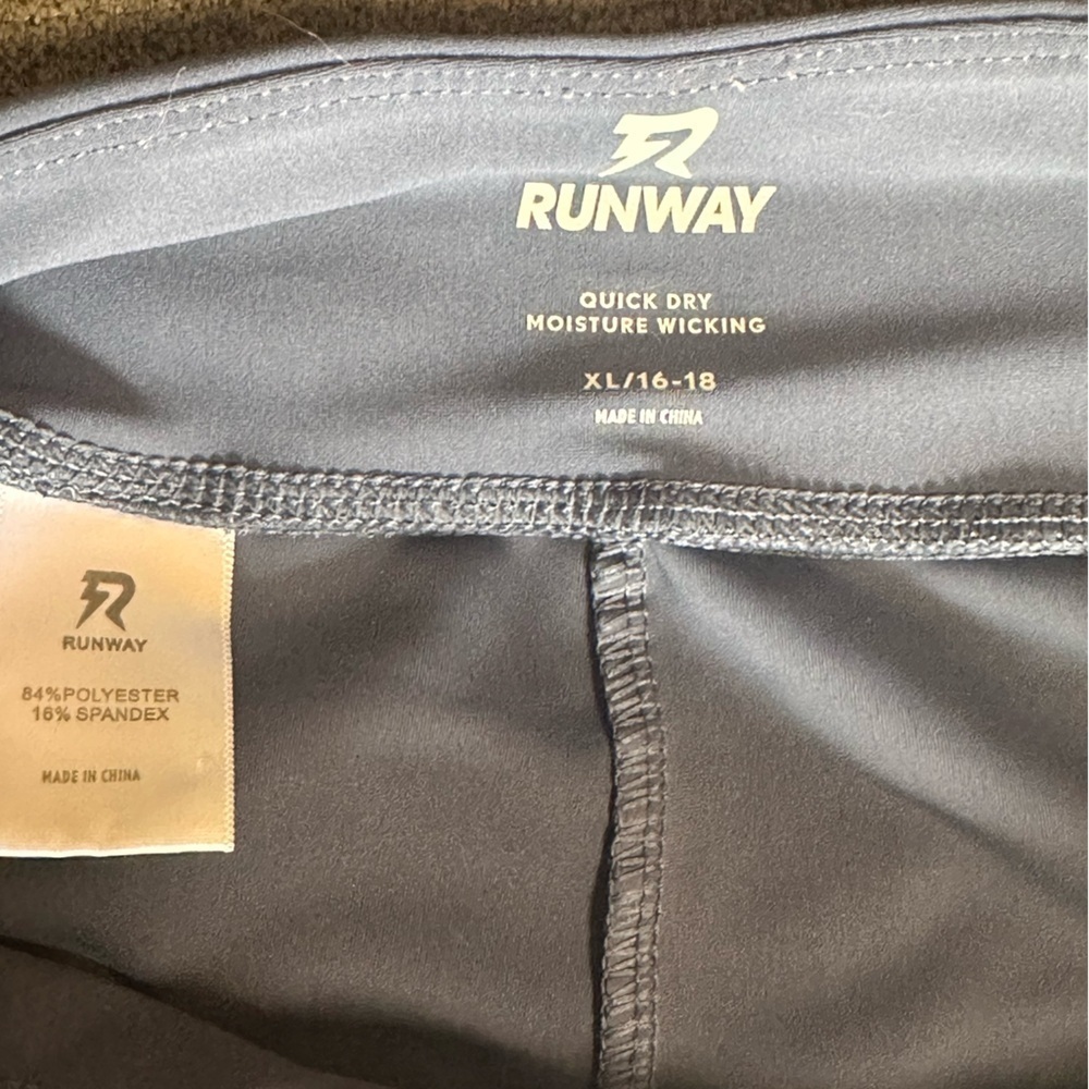 Blue Athletic Leggings with Elastic Waistband - Picture 4 of 4